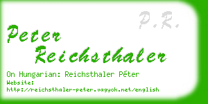 peter reichsthaler business card